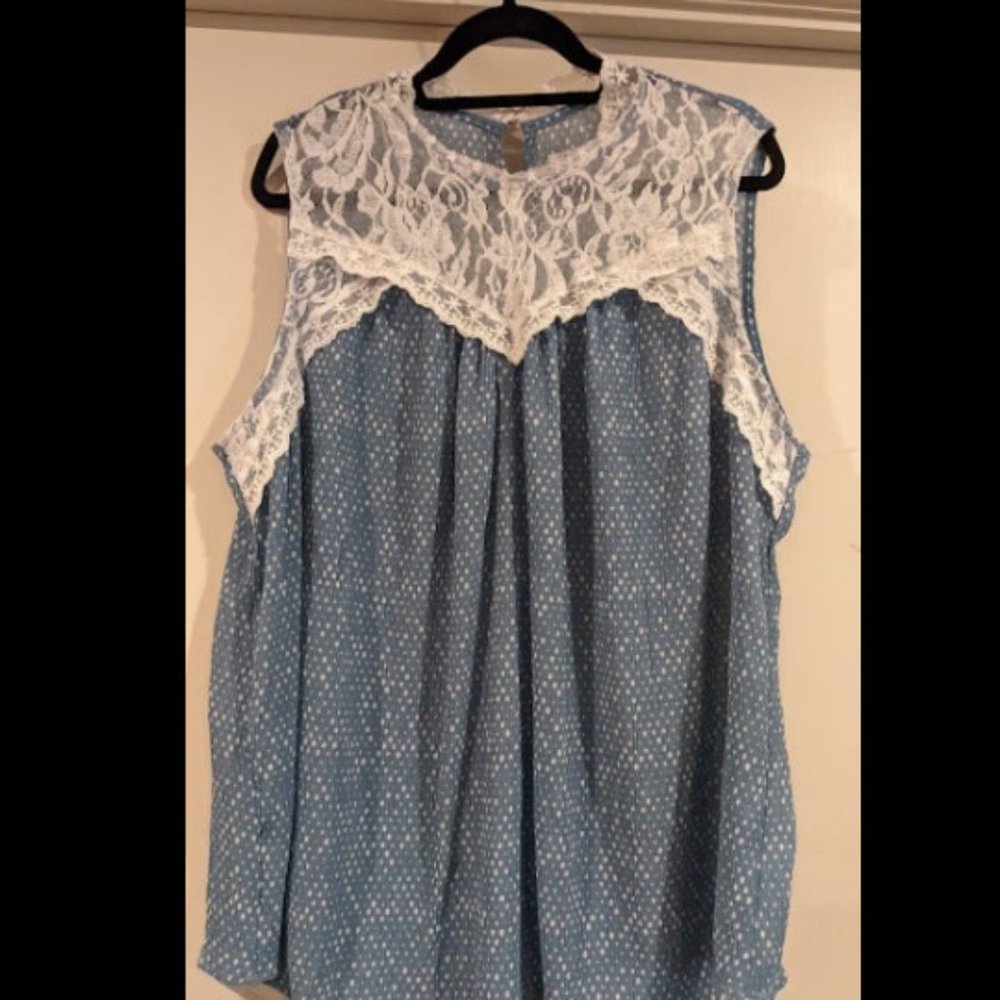 Blue and Lace Top